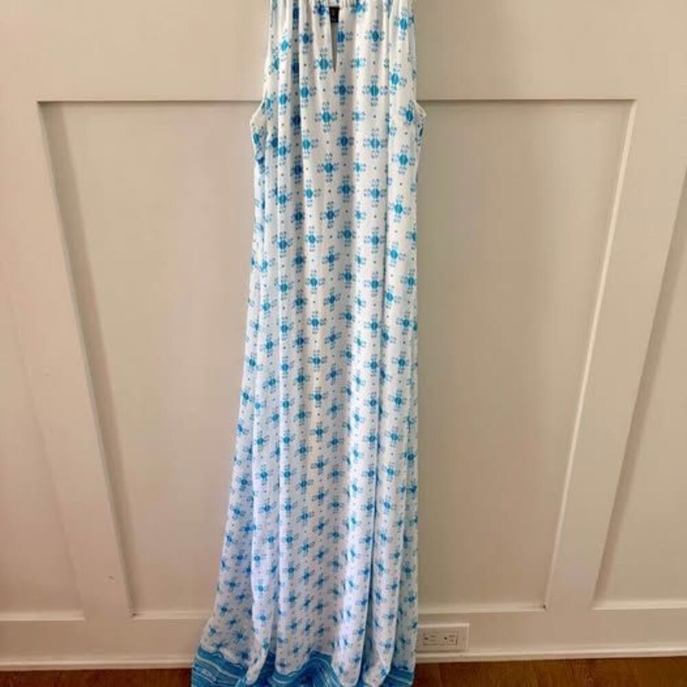 Women’s Old Navy Boho Feminine Long Floral Maxi Summer Dress Blue White Size XS